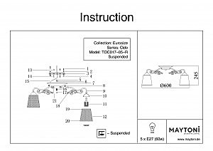 Потолочная люстра Maytoni Ring RC017-CL-05-R