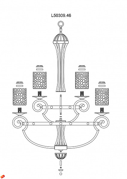 Люстра многоярусная Fort L50309.46 L'Arte Luce