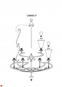 Люстра многоярусная Filante L55609.17 L'Arte Luce