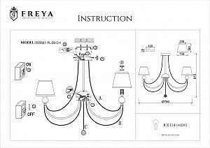 Люстра на штанге Freya Beverly FR5661-PL-08-CH