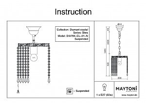 Светильник подвесной Maytoni Sfera DIA784-CL-01-N
