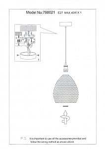 Светильник подвесной Lightstar Genni 798021