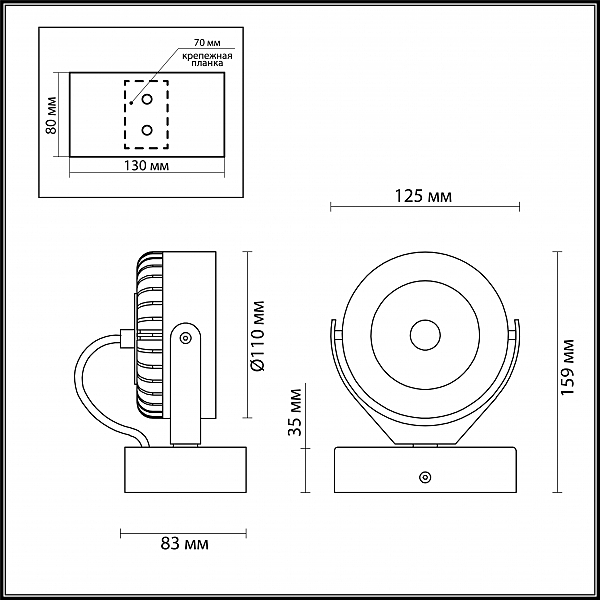 Светильник спот Odeon Light Vivace 3818/10WL