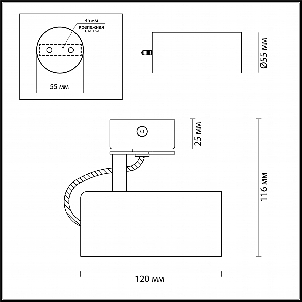 Светильник спот Odeon Light Corse 3873/1C