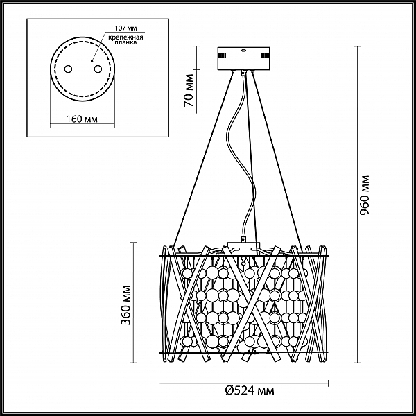 Подвесная светодиодная люстра Brion Odeon Light 4094/60LA
