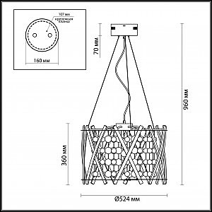 Подвесная светодиодная люстра Brion Odeon Light 4094/60LA