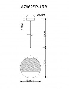 Светильник подвесной Arte Lamp Jupiter Copper A7962SP-1RB