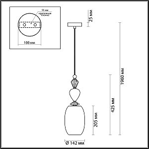 Светильник подвесной Odeon Light EXCLUSIVE Bizet 4893/1B