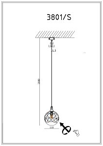 Светильник подвесной Newport 3800 3801/S nickel