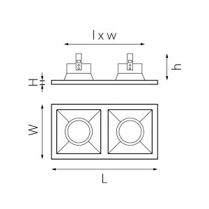 Комплект из светильников и рамки Lightstar Domino D5270303