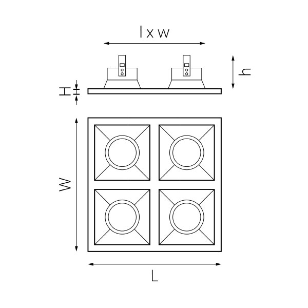 Комплект из светильников и рамки Lightstar Domino D54703030303