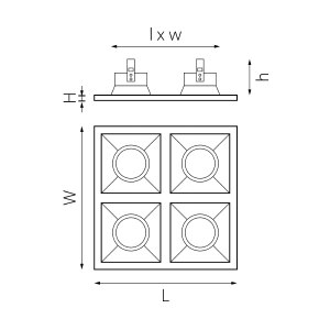 Комплект из светильников и рамки Lightstar Domino D54703070307