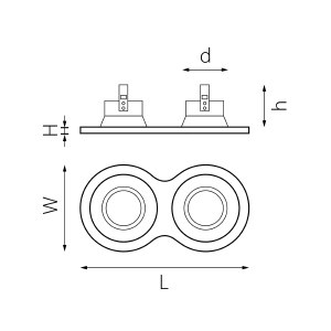 Комплект из светильников и рамки Lightstar Domino D6270303