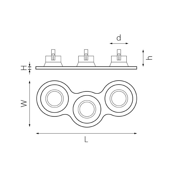 Комплект из светильников и рамки Lightstar Domino D697030703