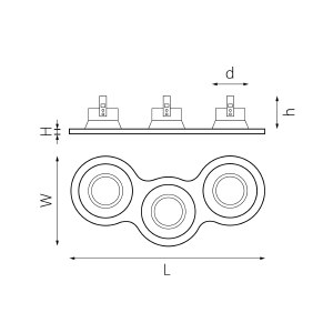 Комплект из светильников и рамки Lightstar Domino D697070307