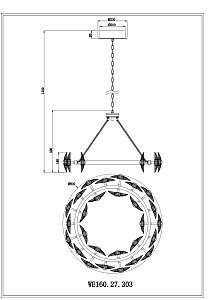 Подвесная люстра Wertmark Pamela WE160.27.303