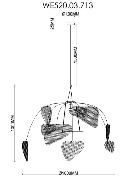 Светильник подвесной Wertmark Palma WE520.03.713