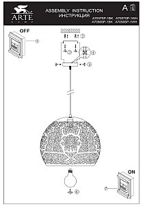 Светильник подвесной Arte Lamp Celesta A7058SP-1BK