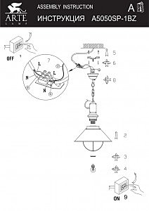 Светильник подвесной Arte Lamp WARHOL A5050SP-1BZ