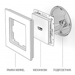 Розетка Werkel Серебряный WL06-60-11/ Розетка HDMI (серебряный)