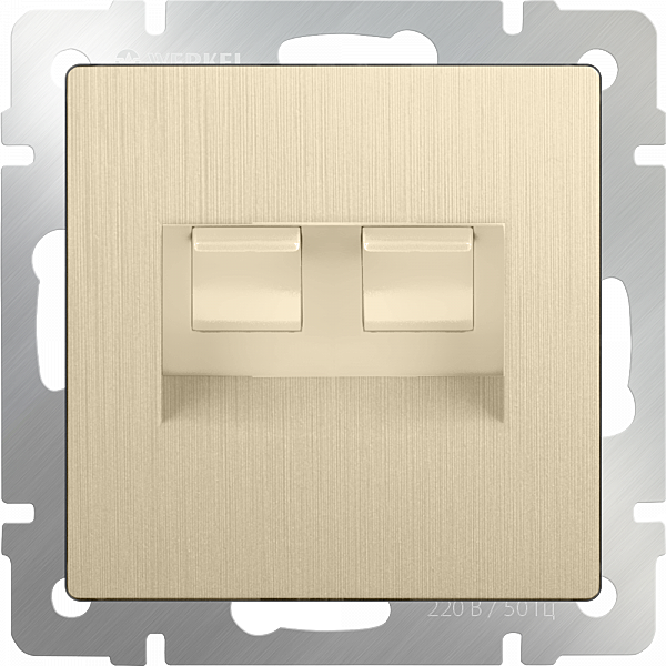 Розетка Werkel Шампань рифленый WL10-RJ11-45 / Розетка телефонная RJ-11 и Еthernet RJ-45 (шампань рифленый)