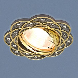 Встраиваемый светильник с узорами 8006 8006 MR16 GU/GD черный/золото Elektrostandart