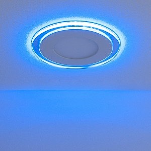 Встраиваемый светильник Elektrostandart DLKR160 12W 4200K подсветка Blue