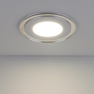 Встраиваемый светильник Elektrostandart DLKR160 12W 4200K подсветка Blue