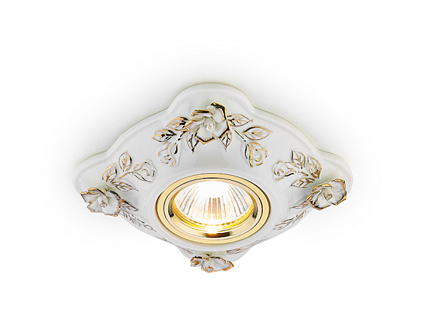 Встраиваемый светильник с цветочками Дизайн с Узором и Орнаментом Гипс D5504 W/GD Ambrella