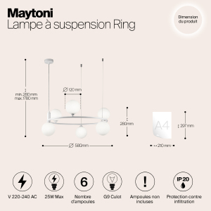 Подвесная люстра Maytoni Ring MOD013PL-06W