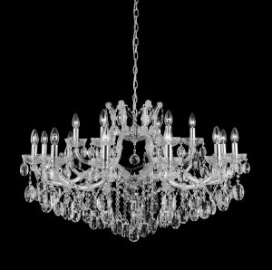 Подвесная хрустальная люстра Hollywood Crystal Lux HOLLYWOOD SP12+6 CHROME