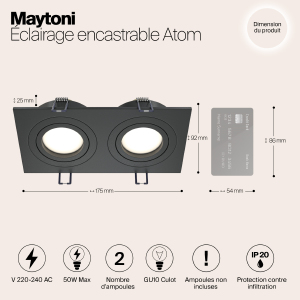 Встраиваемый светильник Maytoni Atom DL024-2-02B