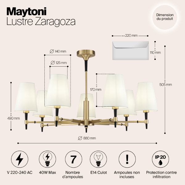 Люстра на штанге Maytoni Zaragoza H001CL-07BS