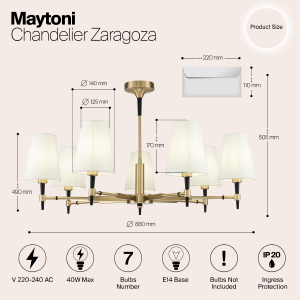 Люстра на штанге Maytoni Zaragoza H001CL-07BS