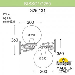 Уличный настенный светильник Fumagalli Globe 250 G25.131.000.VYE27