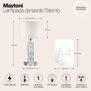 Настольная лампа Maytoni Talento DIA008TL-01CH
