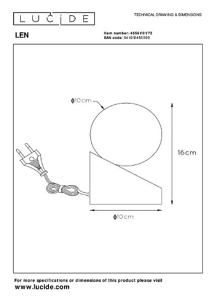 Настольная лампа Lucide Len 45561/01/72