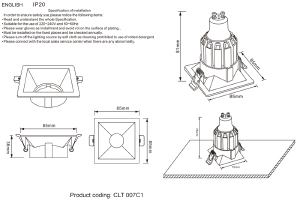 Встраиваемый светильник Crystal Lux CLT 007 CLT 007C1 BL