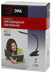 Офисная настольная лампа ЭРА NLED-445-7W-BK