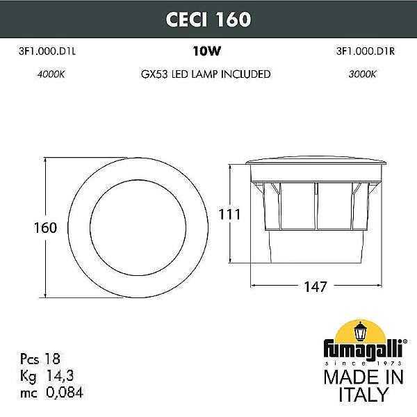 Уличный встраиваемый Fumagalli Ceci 3F1.000.000.AXD1L