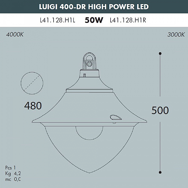 Уличный подвесной светильник Fumagalli Vivi L41.128.000.LXH27