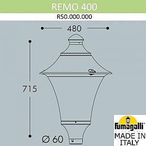 Консольный уличный светильник Fumagalli Remo R50.000.000.LXD6L