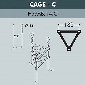 Столб фонарный уличный Fumagalli Simon U33.205.R20.AYH27