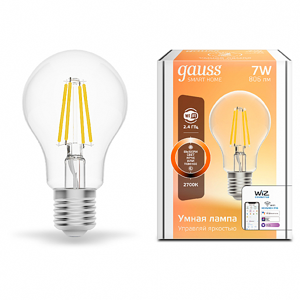 Светодиодная лампа Gauss Smart Home Clear 1200112