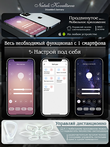 Потолочная люстра с пультом Innovation Style Natali Kovaltseva INNOVATION STYLE 83009