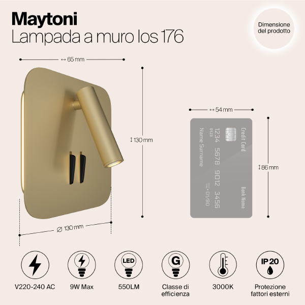 Настенное бра Maytoni Ios 176 C175-WL-01-6W-MG