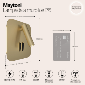 Настенное бра Maytoni Ios 176 C175-WL-01-6W-MG