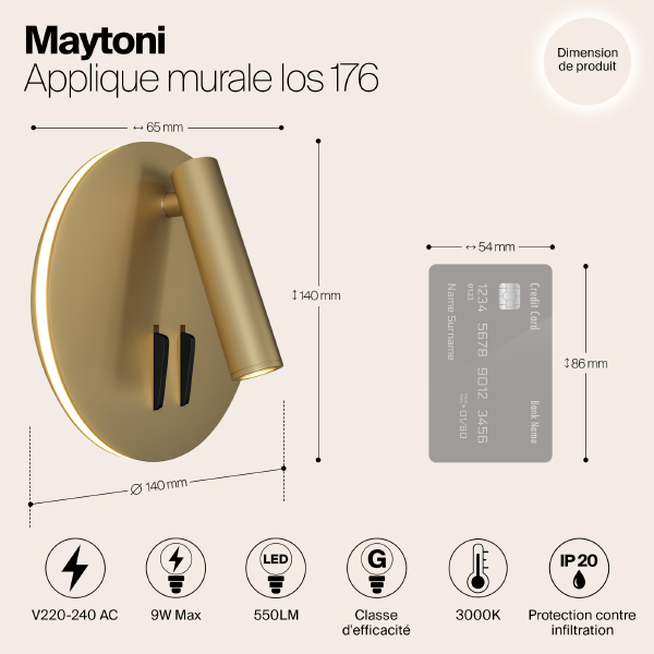 Настенное бра Maytoni Ios 176 C176-WL-01-6W-MG