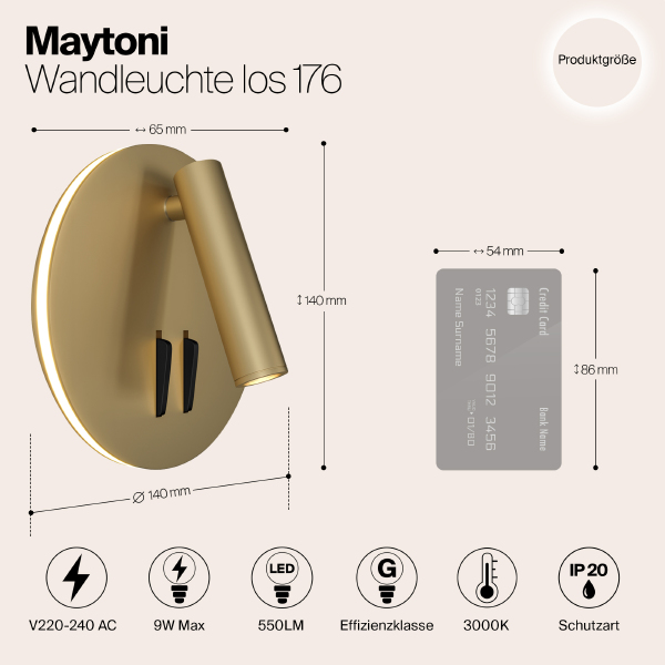 Настенное бра Maytoni Ios 176 C176-WL-01-6W-MG