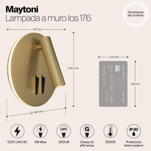 Настенное бра Maytoni Ios 176 C176-WL-01-6W-MG